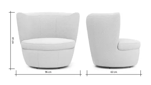 Sessel Cativa -  drehbar, Stoff, Graubeige