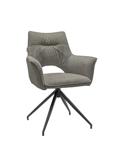 Armlehnstuhl MALEEN - drehbar, Stoff, Hellgrau