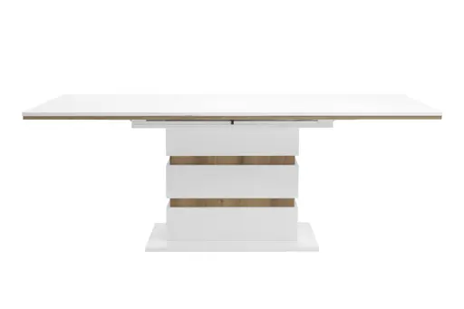 Esstisch - ausziehbar, LB ca. 140x90 cm, Weiß, Evoke Eiche Nachbildung