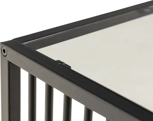 Beistelltisch AVELINA - Glas, Metall schwarz