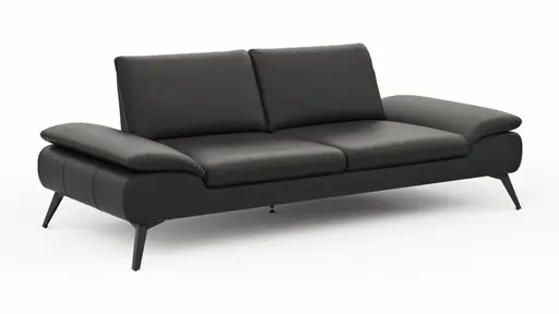 Sofa Collina - 3-Sitzer, Leder, Schwarz