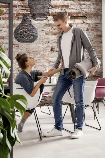 Armlehnstuhl Tooon - Kunststoffschale, Weiß, Kufe, Schwarz