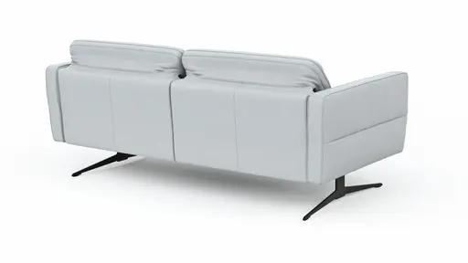 Sofa Estrela - 2,5-Sitzer inkl. Rücken-/Armlehne verstellbar, Leder, Hellgrau