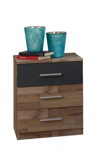 Nachtkommode- Holz Dekor, Graphit