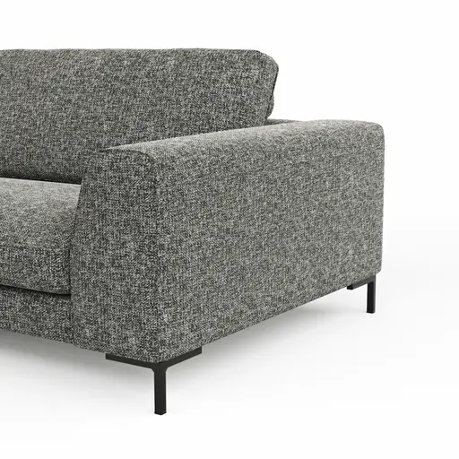 Ecksofa Solano - Longchair Links mit 1,75-Sitzer, Stoff, Dunkelgrau