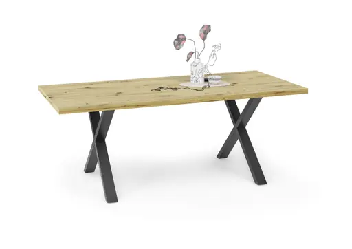 Esstisch - LB ca. 200x100 cm, Asteiche, Schwarz