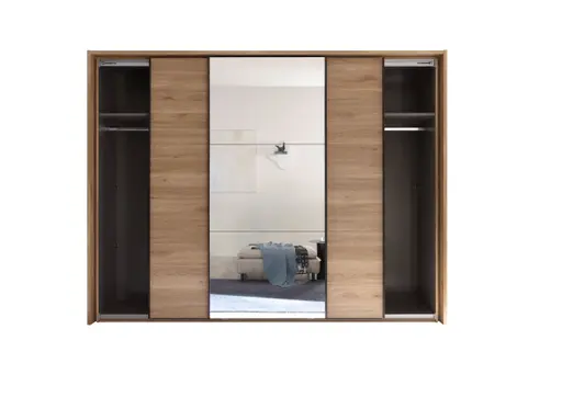 Schwebetürenschrank- B ca. 280 cm, Eiche Dekor