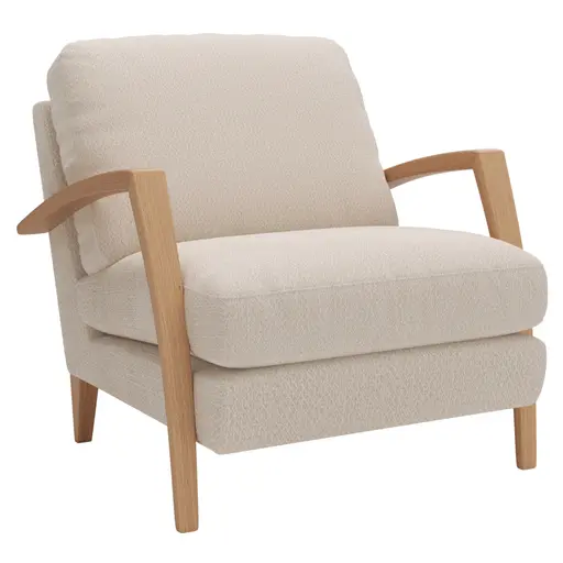 Sessel Karasu - Chic, Stoff, Creme