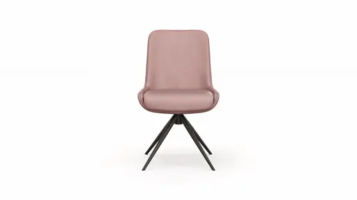 Stuhl Mis - Leder, Mauve, Gestell, Schwarz