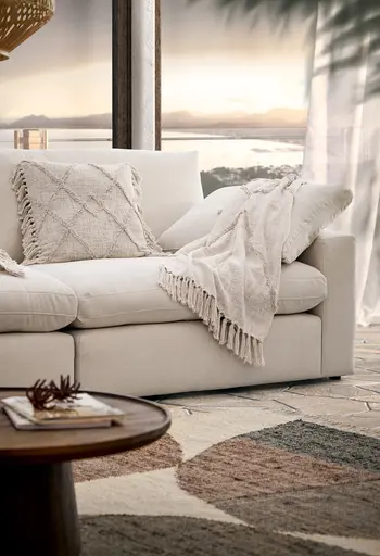 Sofa Palmdale - 3-Sitzer, inkl. Kissen, Stoff, Natur