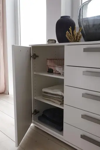 Kommode Viana - Holzwerkstoff, Weiß