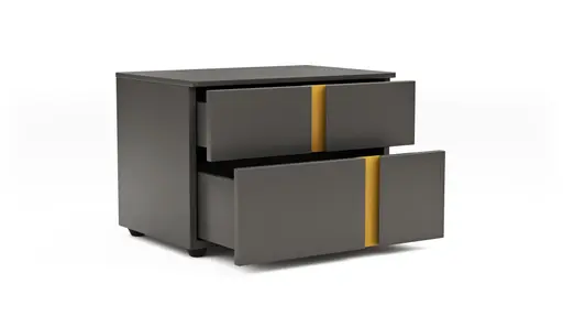 Nachttisch Loretto - Lack matt, Anthrazit