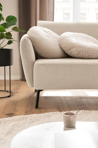 Sofa CARLLOTA - 2,5-Sitzer, Stoff, Natur