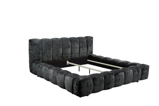  Polsterbett- Liegefläche ca. 180x200 cm, Stoff, Schwarz
