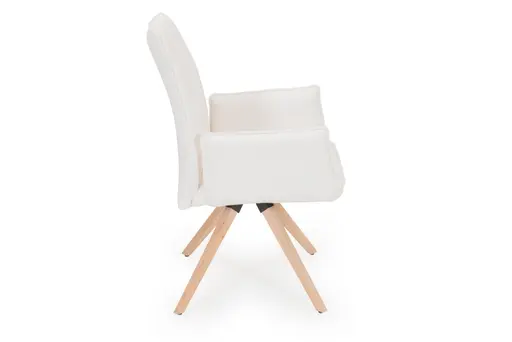 Armlehnstuhl - drehbar, Stoff, Weiß