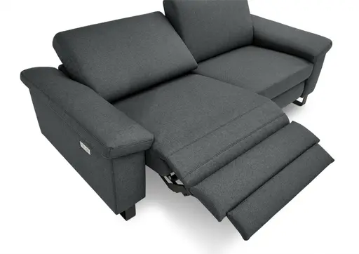 Sofa CALM PLUS 2.0 - 3-Sitzer, Relaxfunktion teilmotorisch, Stoff, Anthrazit