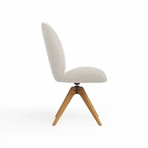 Stuhl Alara - drehbar, Stoff, Weiß