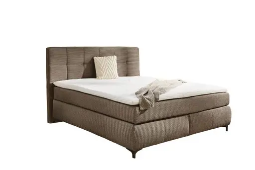 Boxspringbett- Liegefläche ca. 180x200 cm, Stoff, Taupe