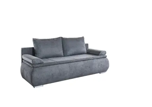 Schlafsofa- 2 Sitzer, Inkl. Bettkasten, Stoff, Grau