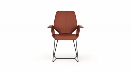 Armlehnstuhl Penthouse - Leder, Rost, Kufen, Anthrazit