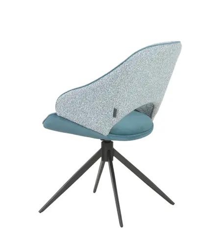 Stuhl MERIEM - drehbar, Stoff, Blau