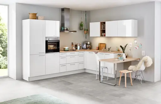 L-Küche 43.140 4425, Weiß Hochglanz