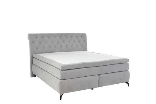 Boxspringbett JOLIN MIX- Liegefläche ca. 180x200 cm, Stoff Grau