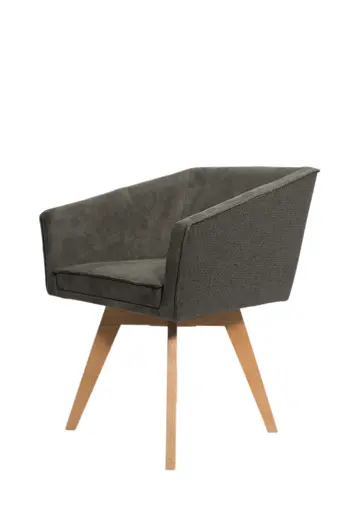 Armlehnstuhl - drehbar, Stoff, Graubraun