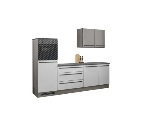 Küchenblock- ohne E-Geräte, B ca. 260cm, Anthrazit, Weiß, Anthrazit