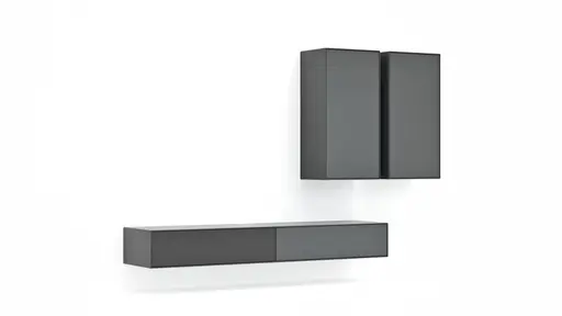 Wohnwand Edge - B ca. 180 cm, Lack, Graphit