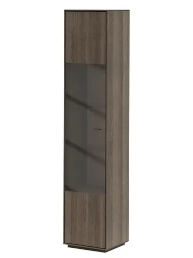 Vitrine Saratoga - links, Buche massiv, silbergrau geölt