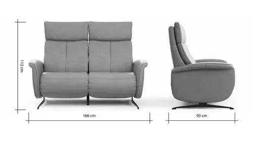 Sofa Sitz.Konzept Sofa - 2,5-Sitzer inkl. Relaxfunktion (motorisch) und Kopfteilverstellung, Leder, Cognac