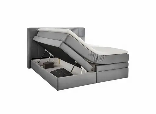 Boxspringbett- Liegefläche ca. 180x200 cm, Stoff, Grau, Basic