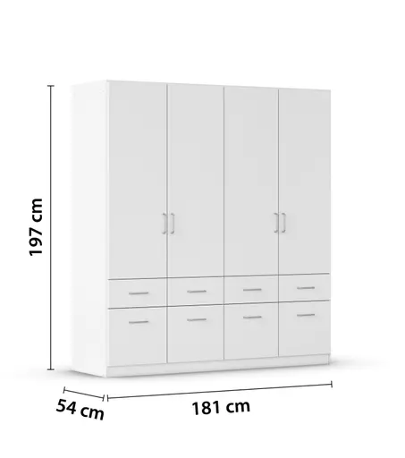 Drehtürenschrank- B ca. 181 cm, Weiß