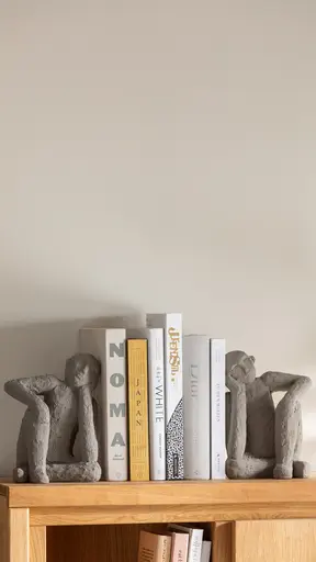 Deko-Buchstütze - 2-tlg., Zementh, Grau