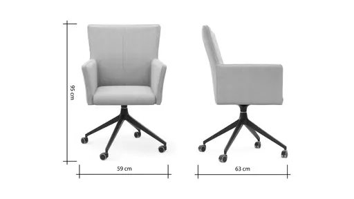 Armlehnstuhl Cosyra - drehbar, Stoff, Natur