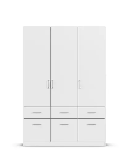 Drehtürenschrank- B ca. 136 cm, Weiß