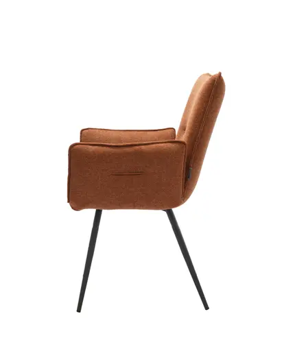 Armlehnstuhl MARCELA - Stoff, Kupfer