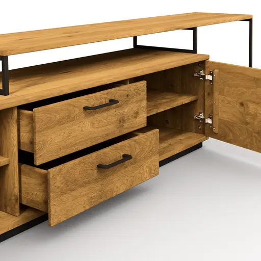 Wohnwand Savannah - Wildeiche massiv, natur geölt