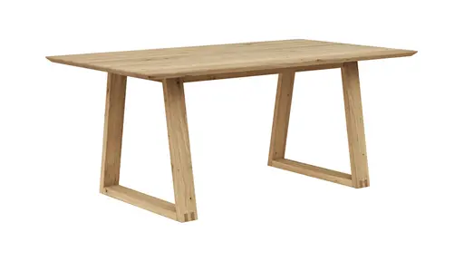 Esstisch Belfast - LB ca. 180x100 cm, Eiche massiv, Legno, Trapezgestell
