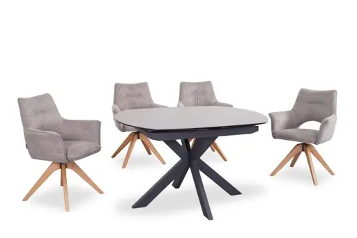 Armlehnstuhl MARYLA - drehbar, Stoff, Cappuccino