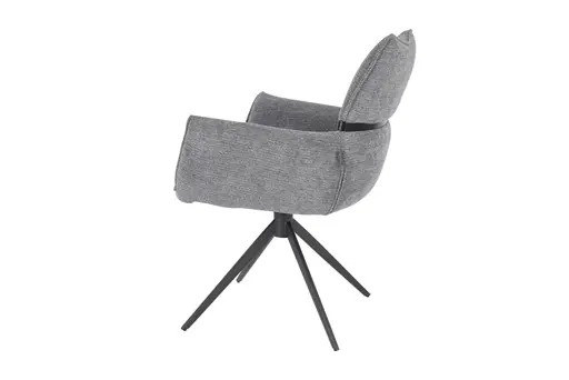 Armlehnstuhl MARJA - drehbar, Stoff, Grau