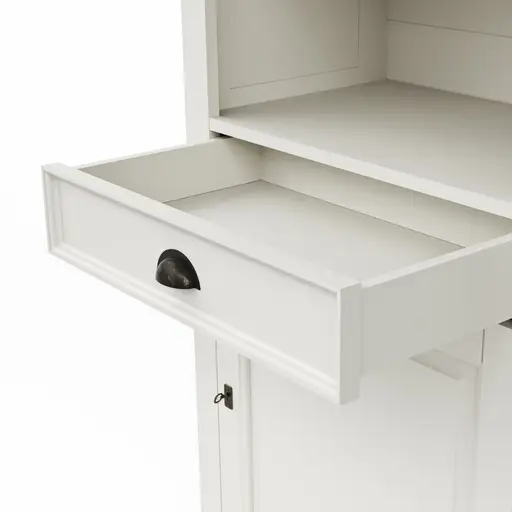 Bücherschrank Louisiana - teilmassiv, Weiß