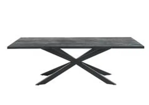 Esstisch - LB ca. 200x100 cm, Rustikale Wildeiche, Schwarz