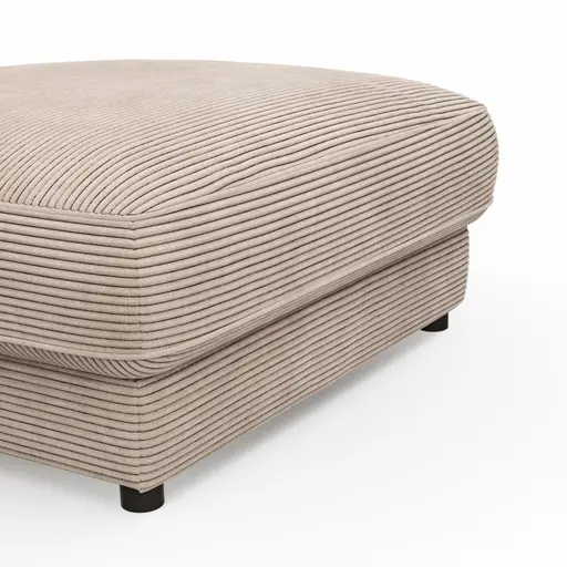 Hocker Juni - LB ca. 90x90 cm, Cord, Taupe