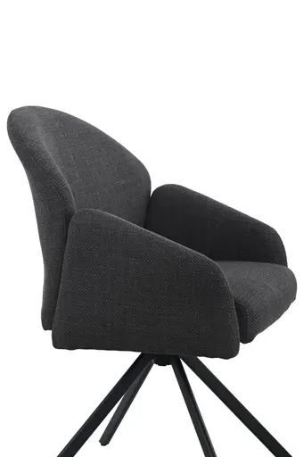 Armlehnstuhl - drehbar, Stoff, Anthrazit-Schwarz