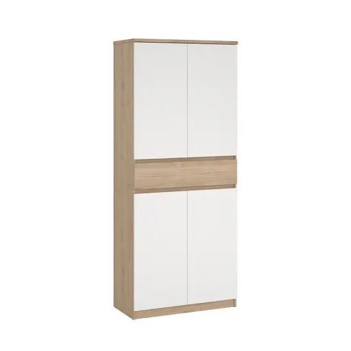 Schuhschrank - B ca. 81 cm, Jackson Hickory Nachbildung, Weiß