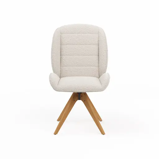 Stuhl Alara - drehbar, Stoff, Weiß