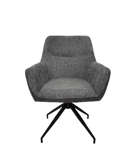 Armlehnstuhl MARYBEL - drehbar, Stoff, Grau