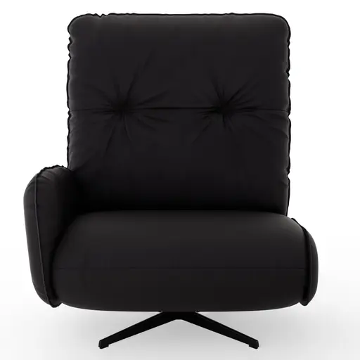 Loungesessel Lovere - Leder, Schwarz, Armlehne links